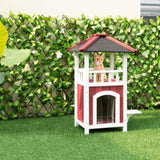 ZNTS 34"H Wooden Cat House 77592974