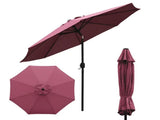 Outdoor 9ft Patio Umbrella with Crank Handle and Push Button Tilt, Outdoor Market Umbrella with 8 12798130