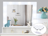 Large Vanity Set with 9 LED Bulbs, Makeup Table with Cushioned Stool, 3 Storage 63617047