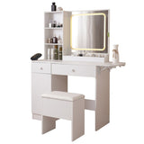 Vanity Desk with Lighted Mirror & Power Outlet, Makeup Vanity Desk with Drawers and Large Storage W3008P234569