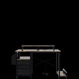 47.27"office desk with power outlet, 2 Monitor Stands and USB Ports,Gaming Desk with Storage W2887P239380