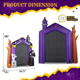 ZNTS 9.8 FT Halloween Inflatables Haunted House Castle Archway Outdoor Decorations, Scary Halloween Giant 03459375