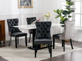 Furniture,Modern, High-end Tufted Solid Wood Contemporary PU and Velvet Upholstered Dining Chair 36795313