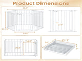 6-Panel Expandable Safety Gate , 270&deg Rotatable Baby/Pet Barrier for Fireplace Stairway 24905084