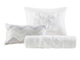 7-Piece King 100% Polyester Pieced Pleated Tufted Comforter Set B035P463184