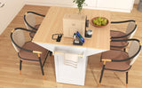 K&K 55.7'' Large Kitchen Island with 2 Drop Leaf,, Rolling Kitchen Cart on 5 Wheels with Power N707P186617W