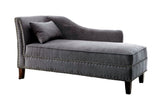 Modern Contemporary 1pc Chaise Gray Linen Like Fabric Nailhead Trim Living Room Bench Pillow B2741P305690
