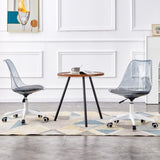 ZNTS Smoke gray modern home office desk and chair, adjustable 360 &deg; rotating chair engineering plastic W1151119887