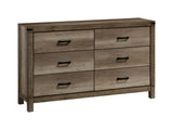 1pc Contemporary Six Drawer Dresser Bedroom Solid Wood Wooden Brown Melamine Finish Rustic B011P228966