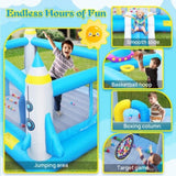 ZNTS Multifunctional Jump 'n Slide Inflatable Bouncer for Kids Complete Setup with Blower - 198" x 180" W1677115481