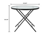 3-Piece Outdoor Bistro Set, Folding Chairs & Glass Table, Black 01009703