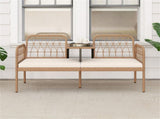 2-Person Outdoor PE Rattan Loveseat with Tempered Glass Coffee Table, 800 LBS Seat Capacity for 29916587