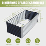 6x3x2ft Galvanized Raised Garden Bed, Outdoor Planter Garden Boxes Large Metal Planter Box for W1859P197915