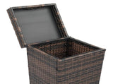 With Top Cover Iron Frame Rattan Trash Can Brown Gradient 87596867
