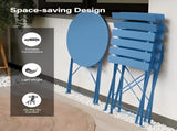 Indoor Outdoor 3-Piece Foldable Bistro Set Folding Outdoor Patio Furniture Sets 2 Chairs And 1 81755350