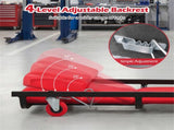 4 Level Adjustable Backrest Mechanic Rolling Creeper, Heavy Duty 6 Swivel Casters Garage Repair Cart 97371296