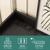 8 Drawer Double Dresser for Bedroom with LED, Modern Dressers Chest of Drawers with Fluted Panel, W1321P201215