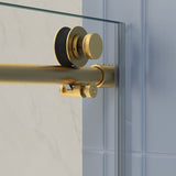 Glass shower door, sliding door, soft close system, with 5/16" tempered glass and Brushed Gold W2122P225223