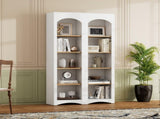 ON-TREND Free Standing 5 Tier Bookshelves, Bookcases Set of 2, Farmhouse Two-Tone Storage Cabinet N721P245734K