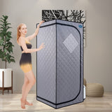 Full Size Portable Grey Steam Sauna tentPersonal Home Spa, with Steam Generator, Remote Control, W782109880