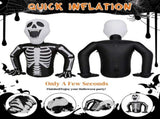 6ft Half-Skull Inflatable Decoration with 3 LED Lights, Black and White, 1000mA, 12V 33085710