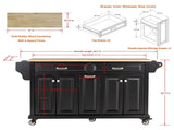Natural Wood Top Kitchen Island with Storage 91207942
