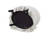 Yolanda 24" Round Upholstered Accent Ottoman, Alabaster Off White Tweed B2719P238167