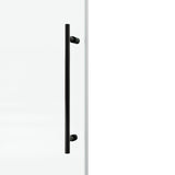 60*76"Fixed & Sliding Shower Door, Round Tube Hardware, Clear Glass Shower Door, 3/8 SGCC T3177P320601