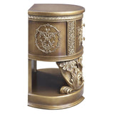 Brown and Gold 2-Drawer Nightstand B062P215401