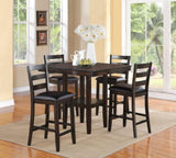 ZNTS Rustic Farmhouse Transitional 5-Pc Counter Height Dining Set Square Table Wood Top Bottom Display B011P185607