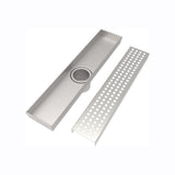 12 Inches Linear Shower Drain with Removable Quadrato Pattern Grate, 304 Stainless Shower Drain W928P199565