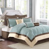 9 Piece Charmeuse Comforter Set Blue King B03597004