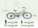 6 Speed, Steel Frame, Multiple Colors 24 Inch Bike,Commuter Bike for Adults W1019P352640