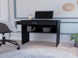Black Storage Desk with Drawer and Shelf B062P175189