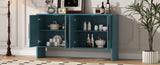 TREXM 4-Door Large Storage Retro Sideboard with Adjustable Shelves and Long Handles for Kitchen, N715P190423M