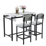 Kitchen Table Set, Dining Table and Chairs for 2, 3 Piece Dining Room Table Set with 2 Upholstered W578P150070