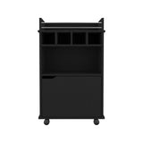 Phoenix Bar Cart with 2 Open Shelves 4 Cubbies and Cabinet B070P173181