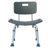 ZNTS Medical Bathroom Safety Shower Tub Aluminium Alloy Bath Chair Seat Bench with Removable Back Gray 02290249