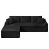 Full-Compression Chaise Lounge Set Modular Corduroy Sectional with Arched Armrests, Non-Slip Base, 92584899