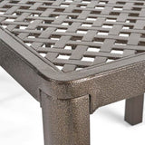 Outdoor Modern Aluminum Dining Table with Woven Accents, Gloss Black 65144.00BZE