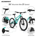 A26207 26 Inch Steel Frame Shock Fork Plus Shock Absorber 21-speed Unisex Mountain Bike W709P285163