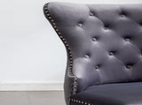 Montura Contemporary Tufted Velvet Chair with Nailhead Trim, Set of 2, Gray T2574P164575