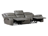Gray Leather Reclining Sofa Luxury Comfort Upholstered Modern Living Room Furniture 1pc 3-Seater B011P609076