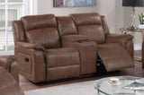 Contemporary Manual Motion Loveseat w Console 1pc Couch Living Room Furniture Dark Coffee Breathable B011133392