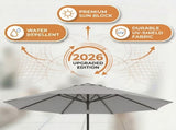 9' Outdoor Patio Umbrella, Market Table Umbrella with Push Button Tilt, 8 Heavy-Duty Steel Ribs & 86032688