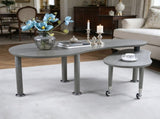 Contemporary rotatable cocktail table solid rubber wood legs, 360 degree rotating coffee table W2899P372753