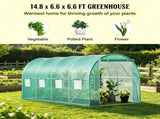 15' x 7' x 7' Walk-in Tunnel Greenhouse, Portable Hot House with Galvanized Steel Hoops & 8 Roll-up 63333319
