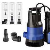 ZNTS 3/4HP 2642 GPH 550W Submersible Dirty Clean Pump Swimming Pool Pond Flood Drain Heavy Duty 54985423