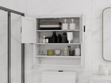 Bathroom Wall Cabinet with Doors, Adjustable Shelf and Towel Bar for Over The Toilet Storage, 55288456