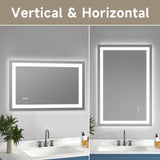 24x36" Frameless Tempered MirrorDual LED Light StripsFront and Back Lighting T3177P320554